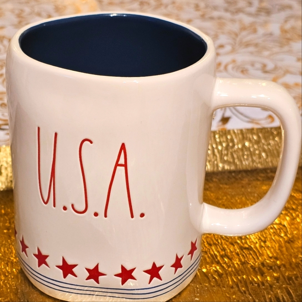Rae Dunn U.S.A coffee mug 4th of July holiday. Red white …